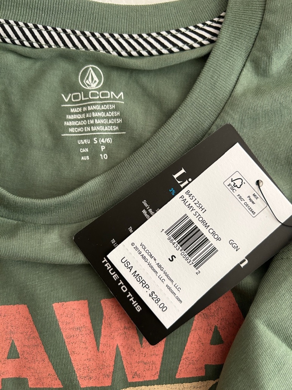 Volcom Palmy Storm Crop Muscle Tank Tee in Green - Picture 7 of 8